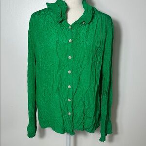 Sister Jane Green Ruffled Women's Top Large